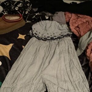 Jeep Blue and White Striped Kids Jumpsuit